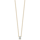 14k 3/4 carat Lab Grown Diamond VS+ F+ Radiant Complete 18 inch Four Prong Pendant Necklace